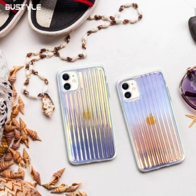 Factory Supply Holographic Stripe Effect Telephone Back Cover Case For Iphone 12,Hologram Laser Line Phone Case For Iphone Se